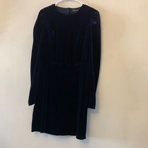 SUGAR + LIPS DRESS turn around blue velvet mini  Size M NWT